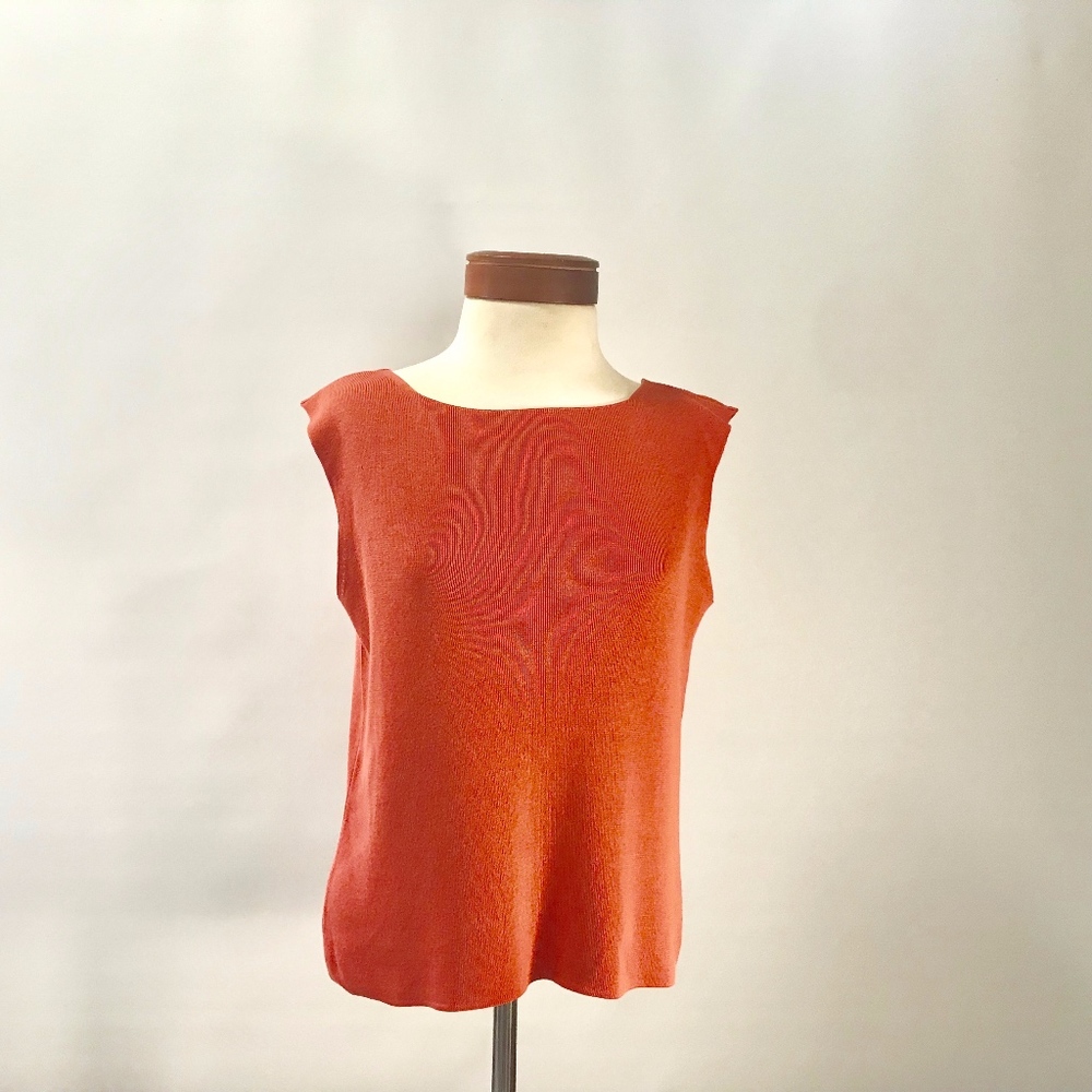 Coldwater Creek persimmon Silk boatneck tank